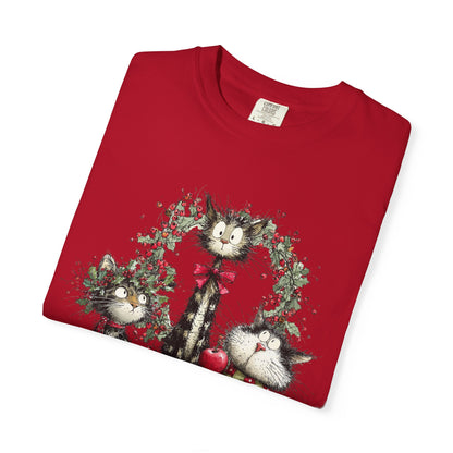 🐾 “Meowvy Christmas” Unisex Garment-Dyed T-Shirt - TC303