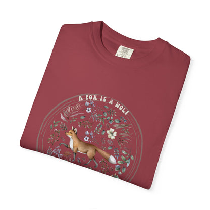 🦊“The Fox Is a Wolf Who Sends Flowers” - Unisex Garment-Dyed T-Shirt -TAN115