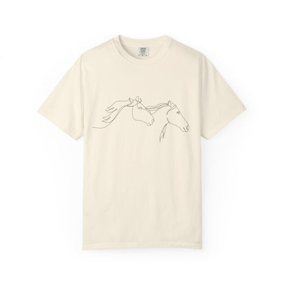 🐎 “Two Horses” Unisex Garment-Dyed T-Shirt – TAN114