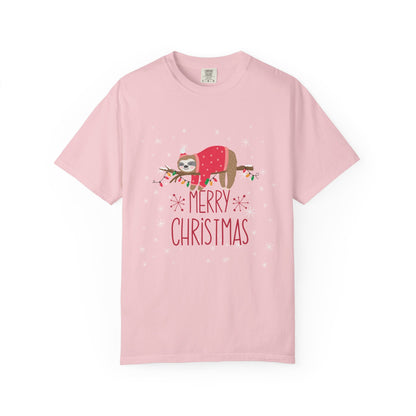 🎄 T-shirt unisexe teint en pièce « Joyeux Noël » - TC401