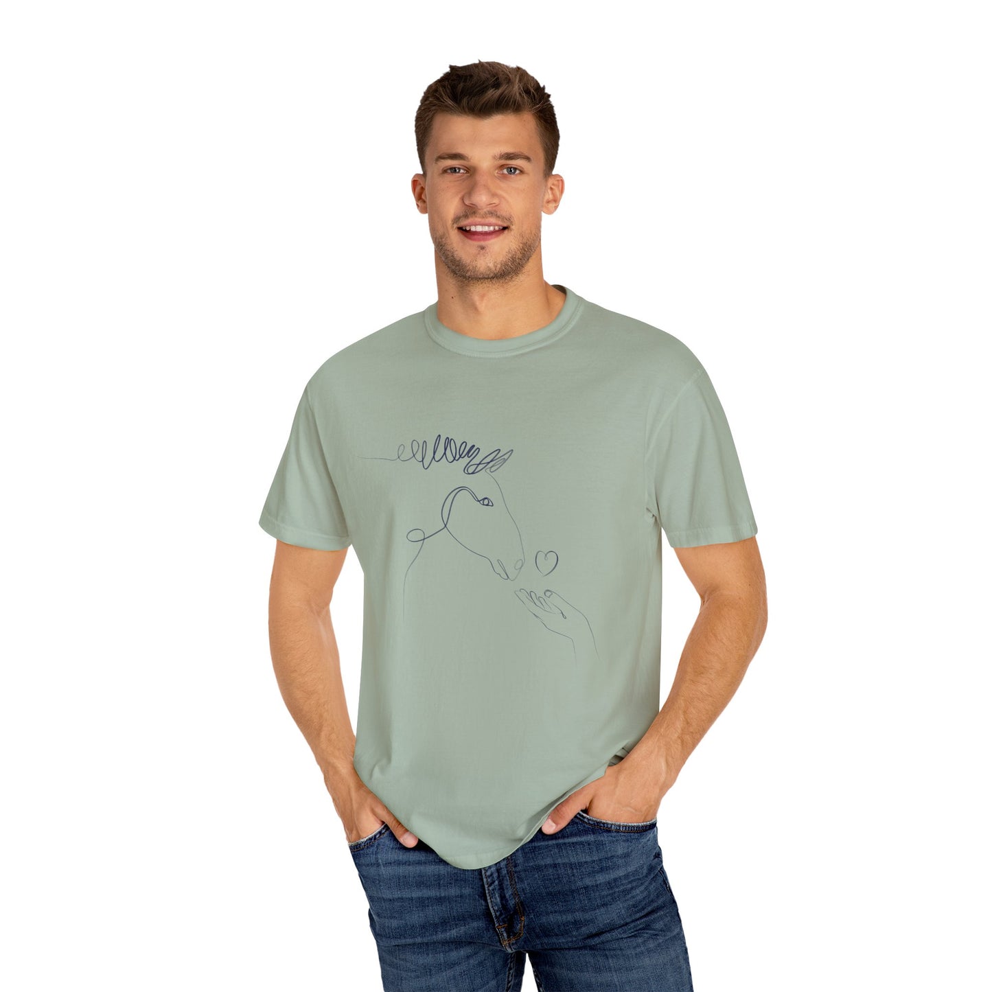 🐴 “Horse Love” Unisex Garment-Dyed T-Shirt – TAN113