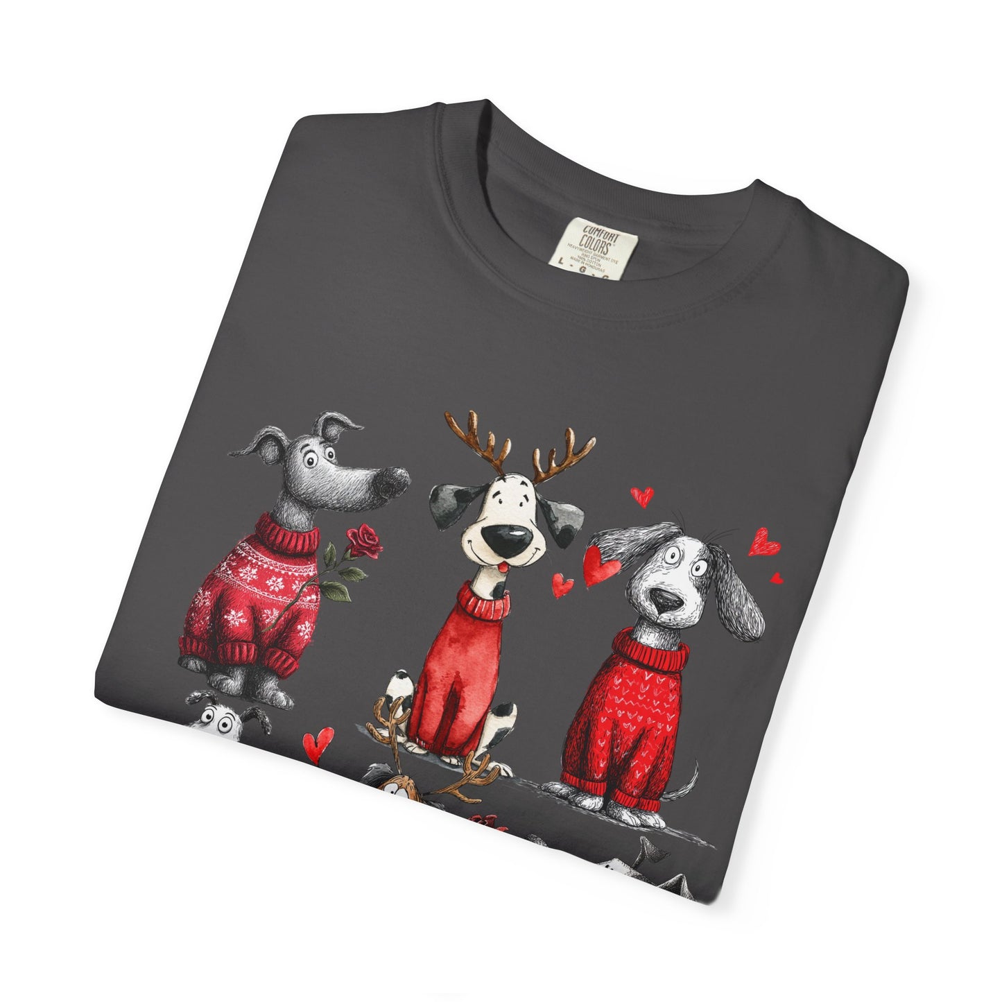 🐾 T-shirt unisexe « Noël pour chiens » teint en pièce - TC202