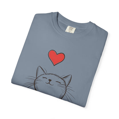 🐱 “Cute Cat Love” Unisex Garment-Dyed T-Shirt - TAN111