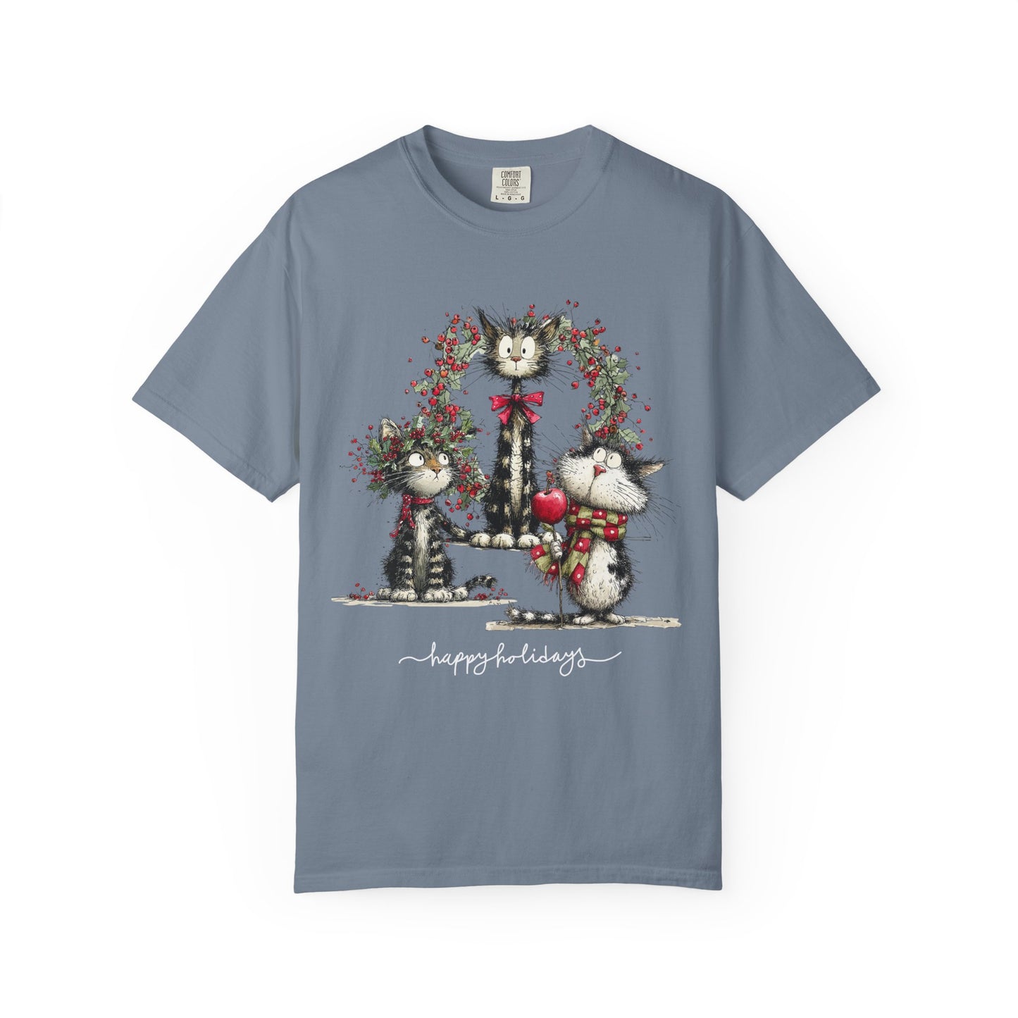 🐾 “Meowvy Christmas” Unisex Garment-Dyed T-Shirt - TC303