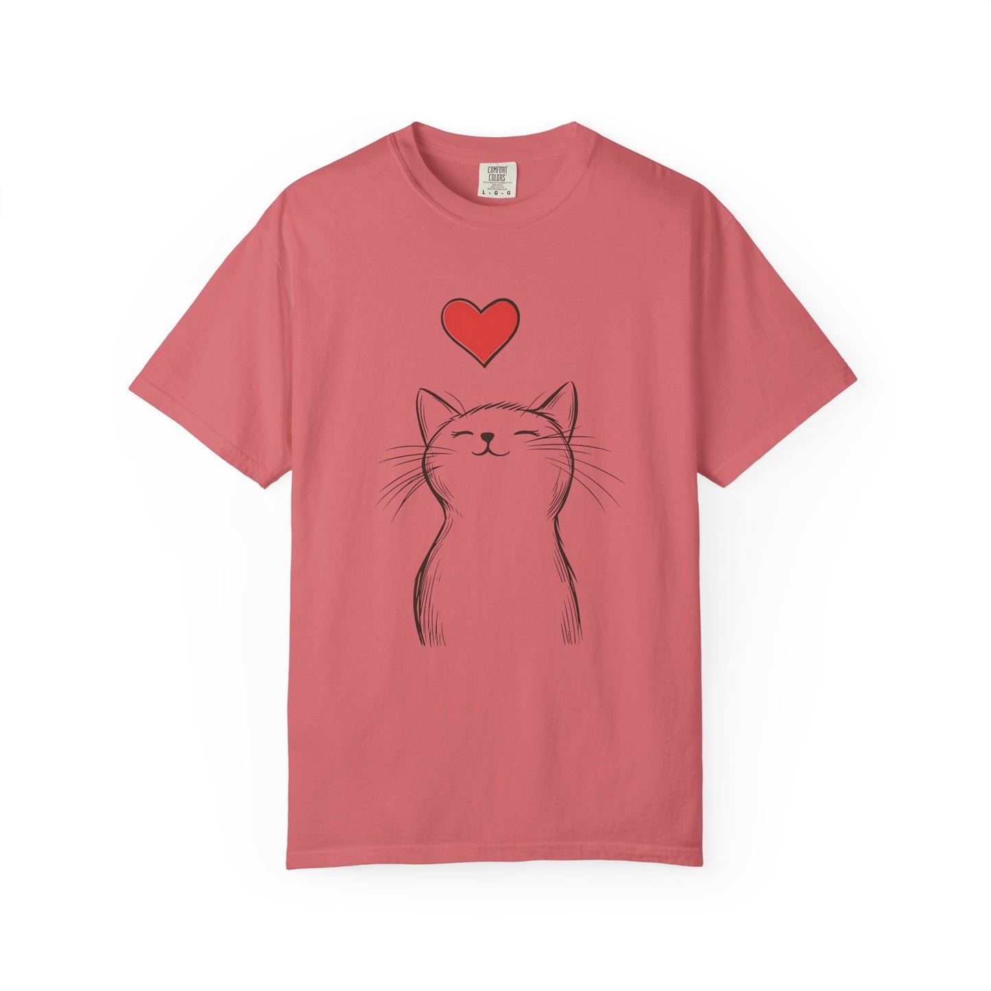 🐱 “Cute Cat Love” Unisex Garment-Dyed T-Shirt - TAN111