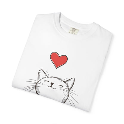 🐱 “Cute Cat Love” Unisex Garment-Dyed T-Shirt - TAN111
