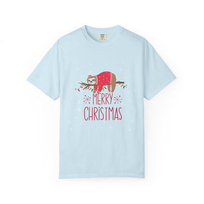 🎄 T-shirt unisexe teint en pièce « Joyeux Noël » - TC401