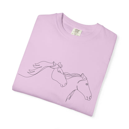 🐎 “Two Horses” Unisex Garment-Dyed T-Shirt – TAN114