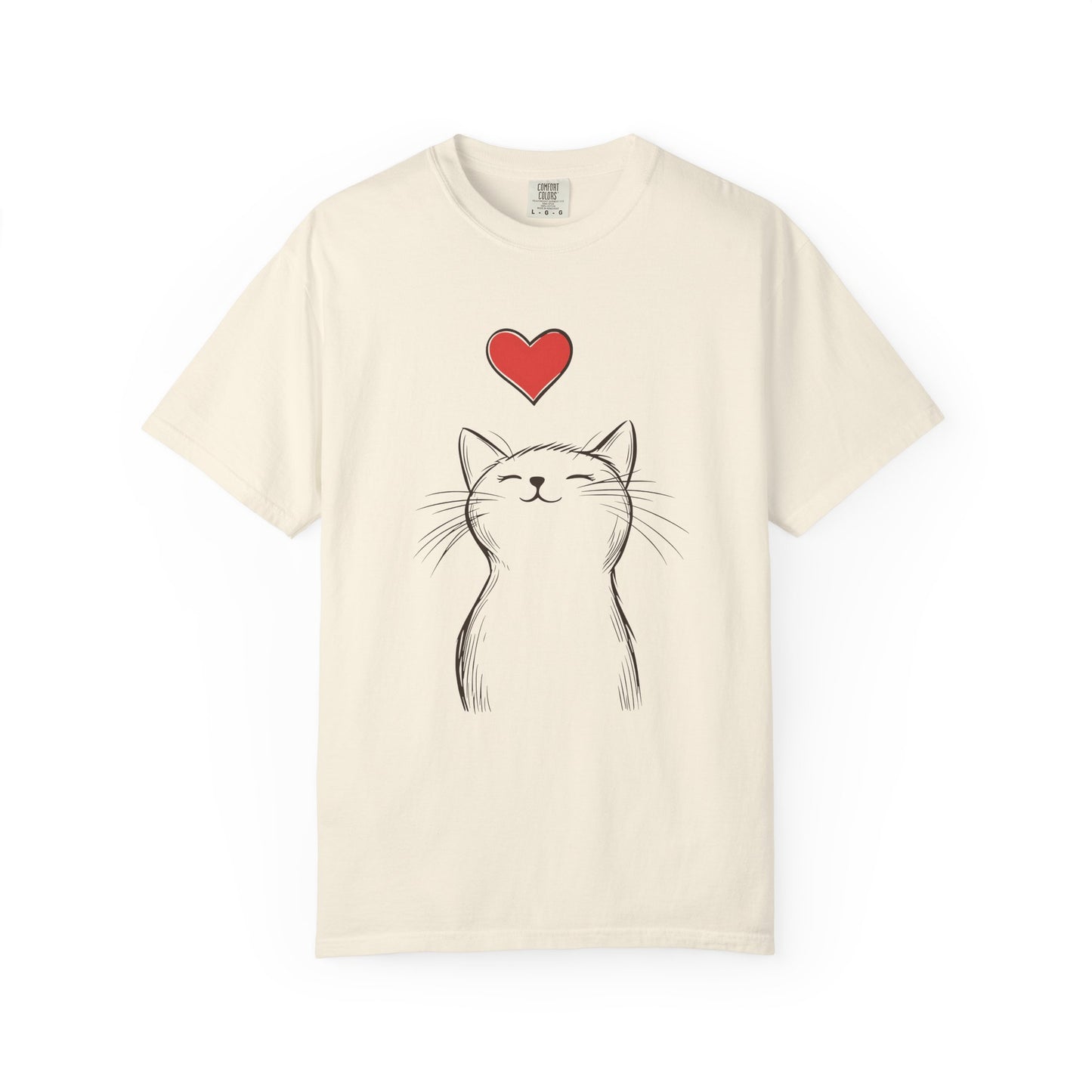 🐱 “Cute Cat Love” Unisex Garment-Dyed T-Shirt - TAN111