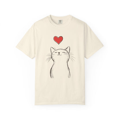 🐱 “Cute Cat Love” Unisex Garment-Dyed T-Shirt - TAN111