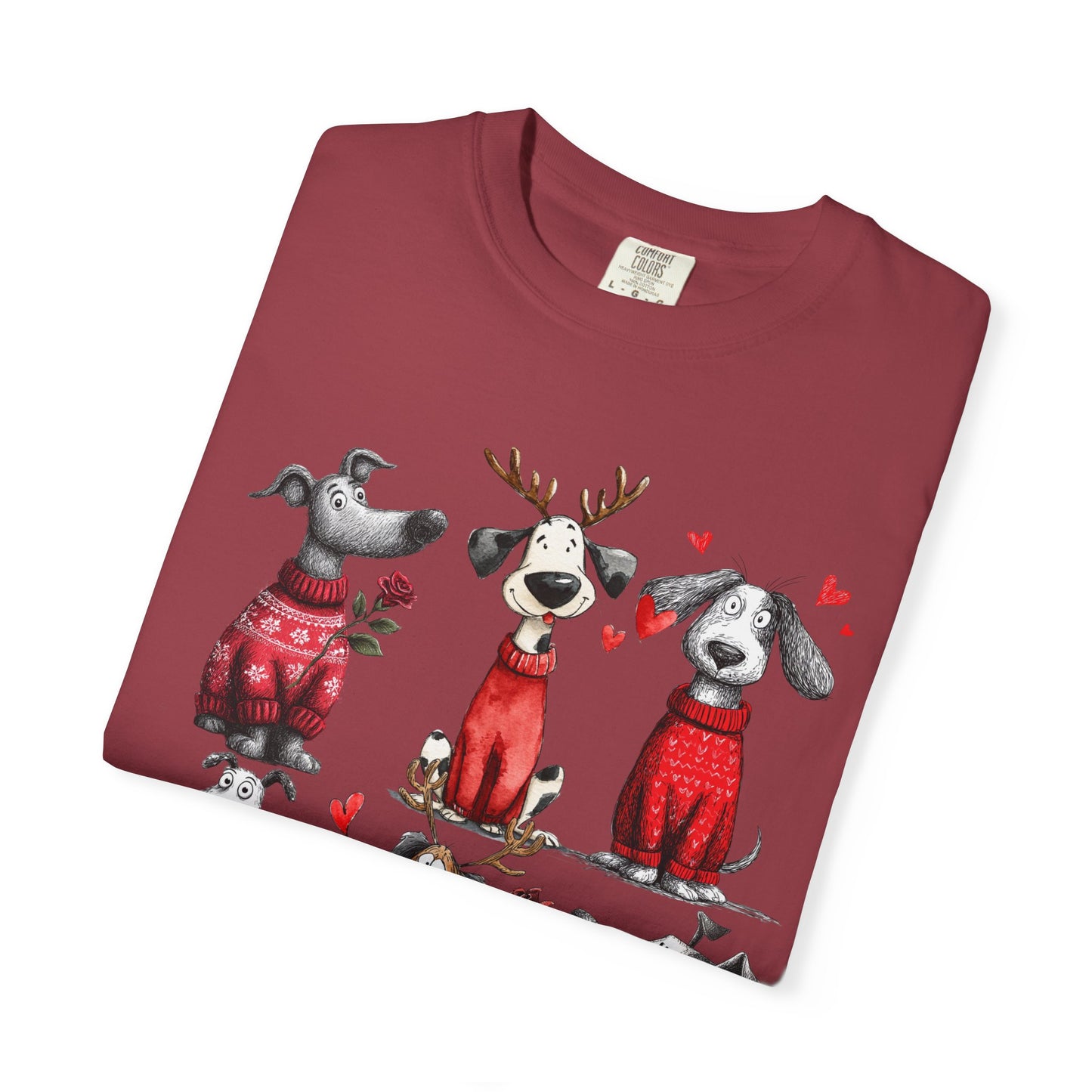🐾 T-shirt unisexe « Noël pour chiens » teint en pièce - TC202