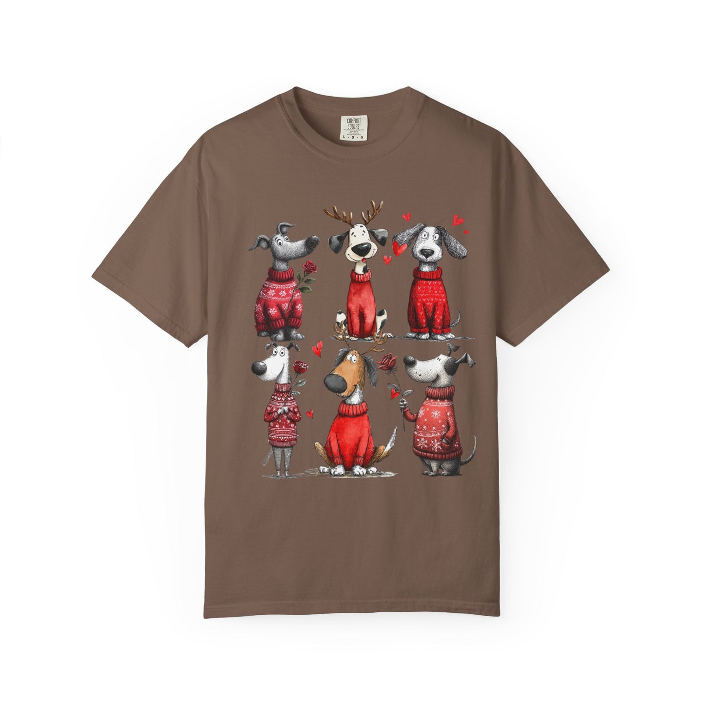 🐾 T-shirt unisexe « Noël pour chiens » teint en pièce - TC202