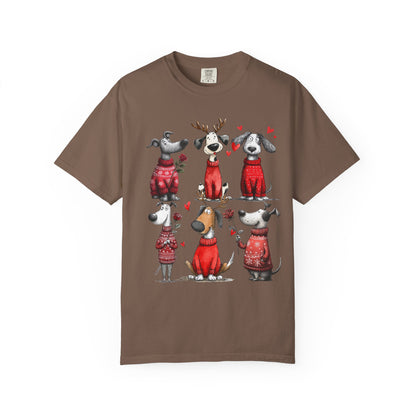 🐾 T-shirt unisexe « Noël pour chiens » teint en pièce - TC202