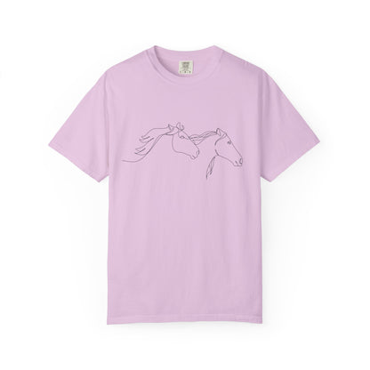🐎 “Two Horses” Unisex Garment-Dyed T-Shirt – TAN114