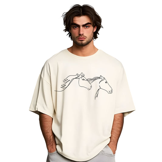 🐎 “Two Horses” Unisex Garment-Dyed T-Shirt – TAN114